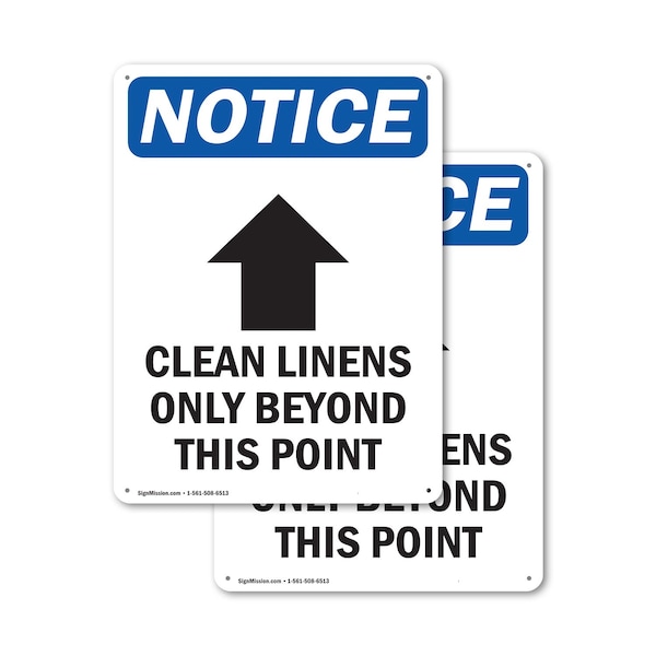 Signmission Clean Linens Only, 7 in W x Rectangle, Plastic OS-2PACK-NS-P-710-V-10616 - main